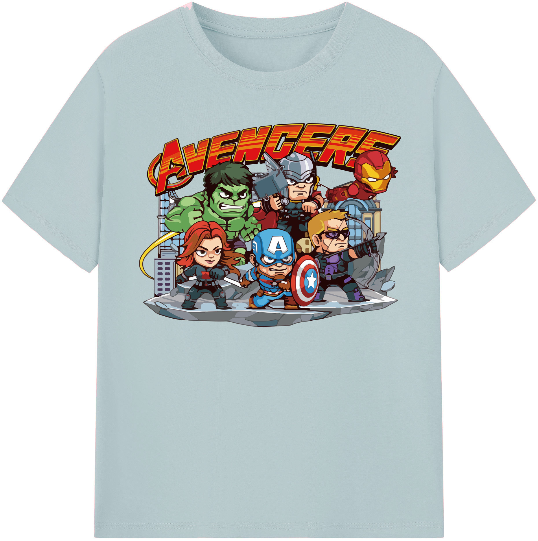 （画像用） アベンジャーズ The Avengers 綿100％半袖Tシャツ（フロントプリント）